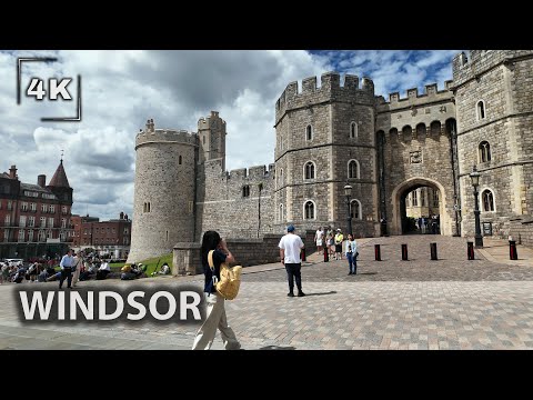 Windsor, Walking Tour of Beautiful Historic Town, Home of the Royals | 4K