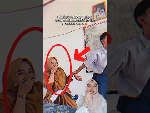 The beautiful teacher is embarrassed by her students' sweet talk