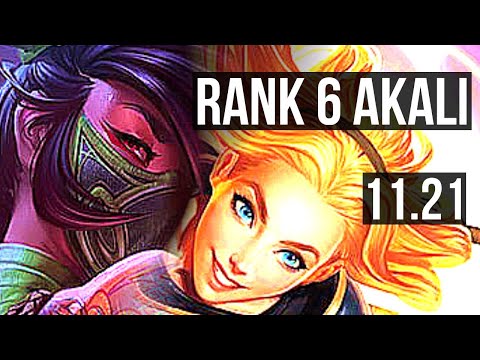 AKALI vs LUX (MID) | Rank 6 Akali, 6 solo kills, 700+ games, 13/3/5 | BR Challenger | 11.21