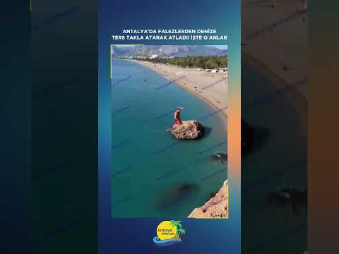 Antalya'da falezlerden denize ters takla atarak atladı! İşte o anlar #antalya #haber