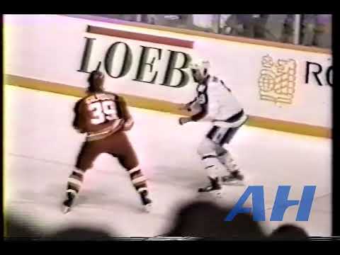 NHL Sep. 24, 1991 Toronto Maple Leafs v Calgary Flames (melee) (HL) Dave Hannan v Doug Gilmour