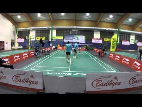 Finał MD, Cwalina/Wacha vs Moreń/Szkudlarczyk, set 1, IMP w Badmintonie 2015