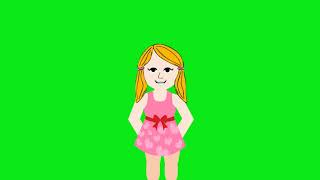 Green Screen - Girl Kid Animated