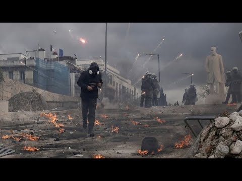 Clashes at mass protest in Athens on deadly train crash anniversary