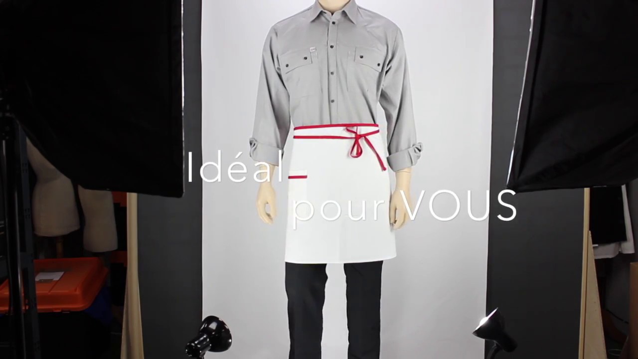 Tablier De Cuisine A La Taille Blanc Lisere Couleur Lisavet