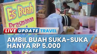 Es Buah Prasmanan di Jalan Kunduri Palu Diserbu Pembeli, Cuma Rp 5.000 Bebas Ambil Buah dan Topping