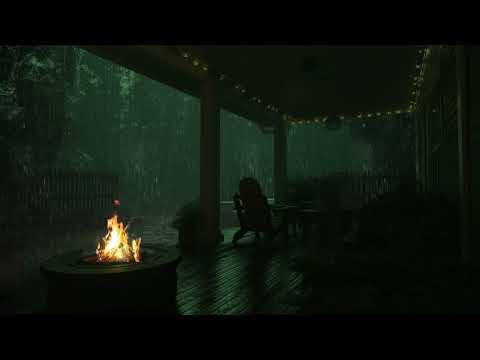 More Calm When Immersing in Balcony Ambience with Heavy Rain - Rain Covers my Mind