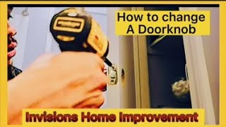 How to install a door knob   #homeowners #diy #builders #lowes #homedepot #dewalt #powerdrills