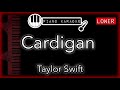 Cardigan (LOWER -3) - Taylor Swift - Piano Karaoke Instrumental