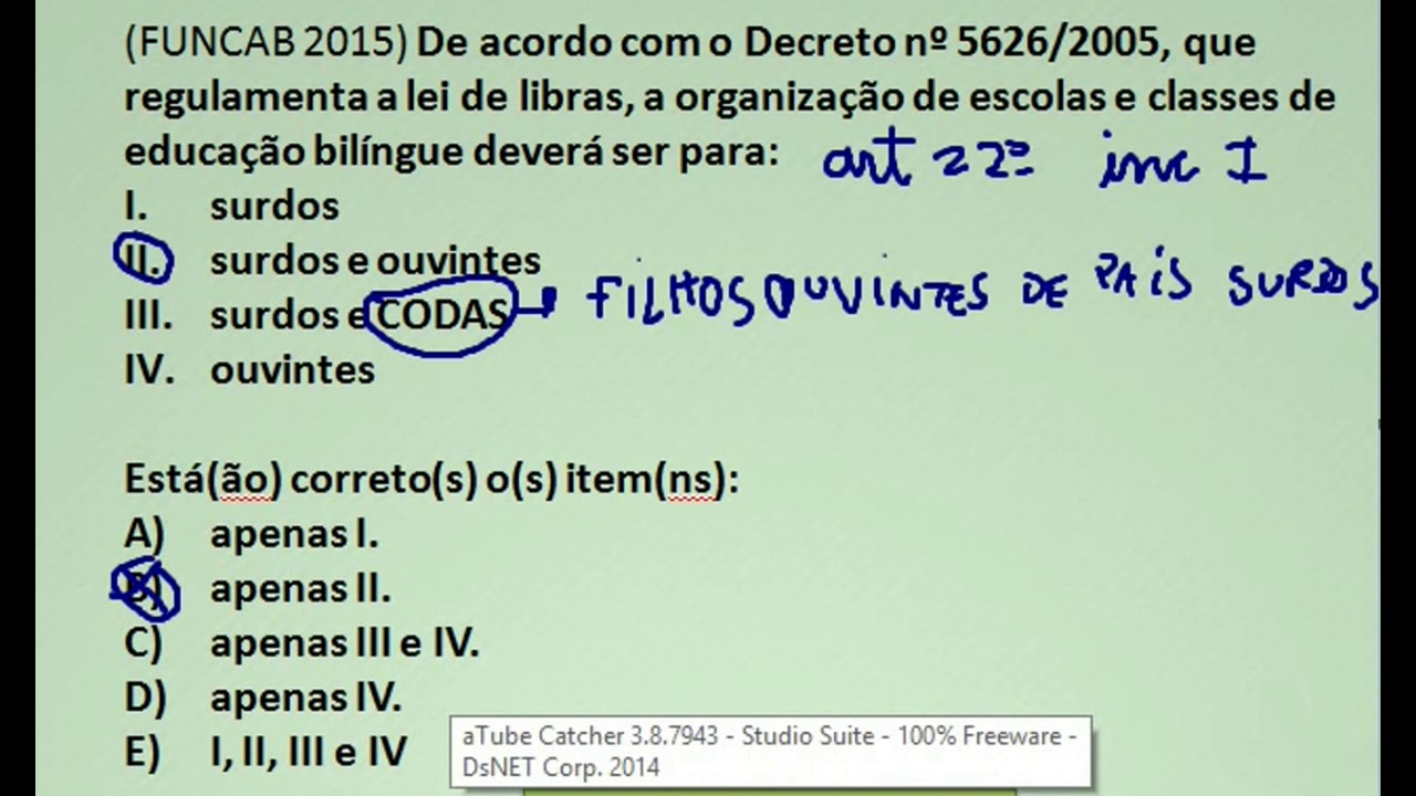 #2 Legislação Questões de concurso LIBRAS Língua de Sinais