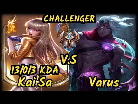 SPY Norskeren (KAI'SA) vs VARUS - 13/0/3 KDA BOTTOM ADC CHALLENGER GAMEPLAY - EUW