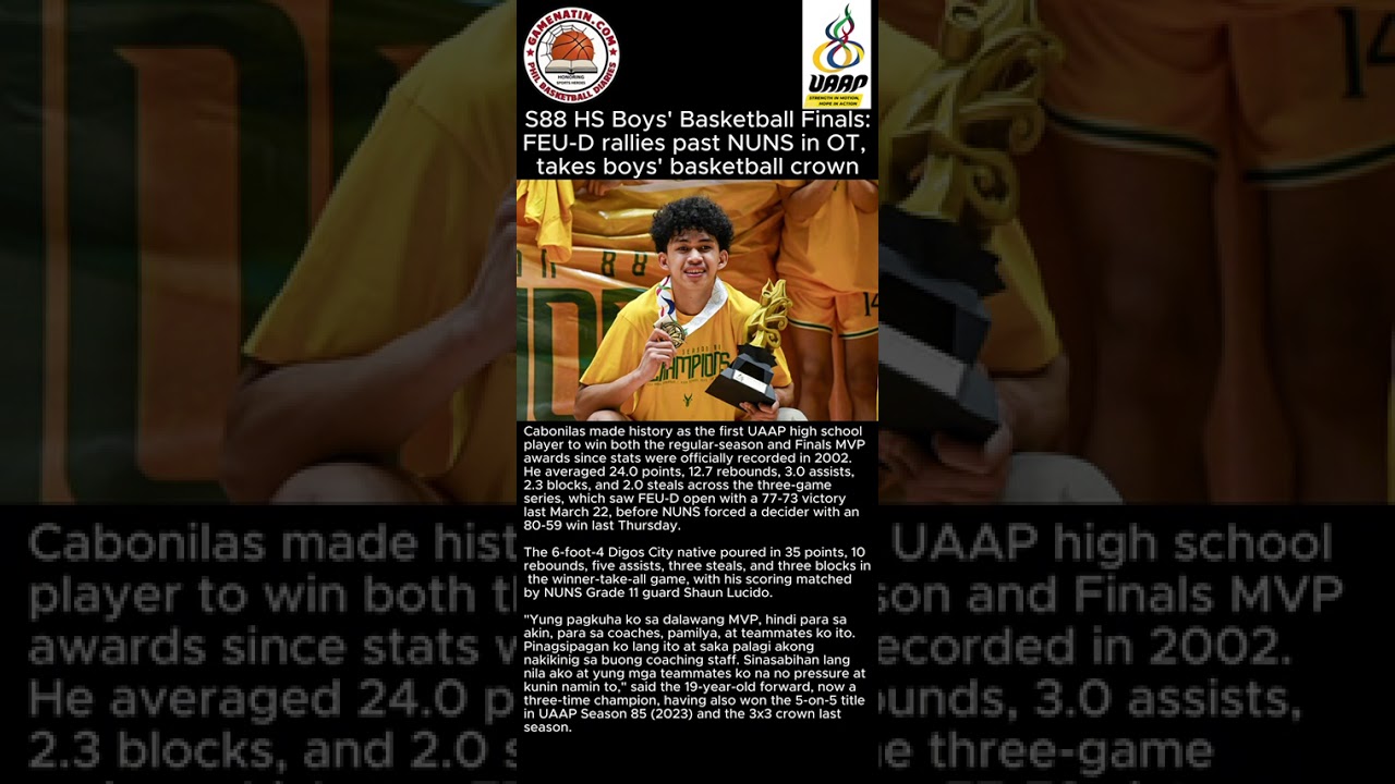 UAAP Boys' Basketball: FEU rallies past NU to win title in overtime