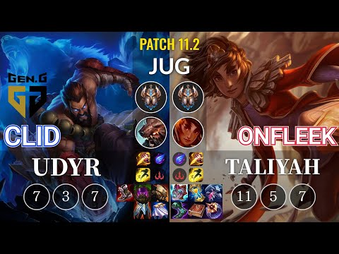 GEN Clid Udyr vs OnFleek Taliyah Jungle - KR Patch 11.2
