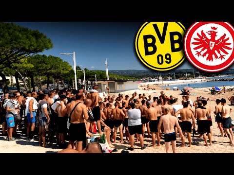 "Dortmund hooligans in training camp with Usain Bolt!" (BVB - SGE)