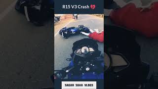 R15v3 crash  new video bike accident  whatsApp sta