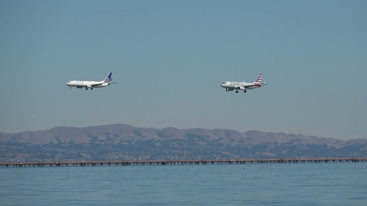 Commercial Aviation United 737 800 American Airbus A319 Dual Landing San Francisco Oct 21 2024