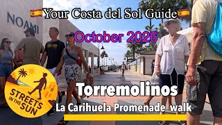 🚶‍♂️Torremolinos 🇪🇸 Walking video  | La Carihuela Promenade relaxing walk in Oct