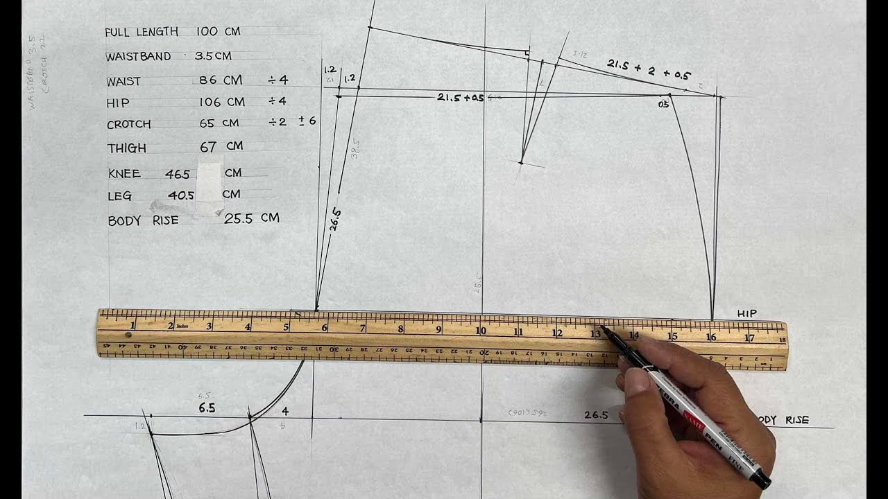 Bespoke Tailoring 38 Trousers Pattern Drafting for beginners Part 1