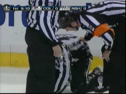 Linesman Steve Barton gets drilled