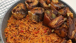 BEST Rice and Beans Jollof | Cook Rice and Beans - Jollof Rice and Beans Recipe | Chinwe Uzoma