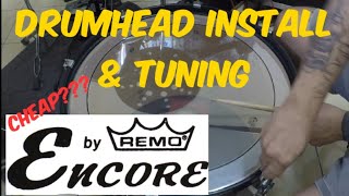 Video thumbnail for Remo Encore PS drum head install and tuning (bass drum) with sound test. by Anthony Nojin