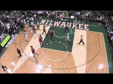 O.J. Mayo confronts Jimmy Butler during dead ball technical foul: Bulls at Bucks