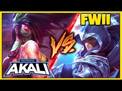 PROFESSOR AKALI VS. RANK 1 CHALLENGER FWII (#1 TALON WORLD) 1v1 FOR $1000 - League of Legends