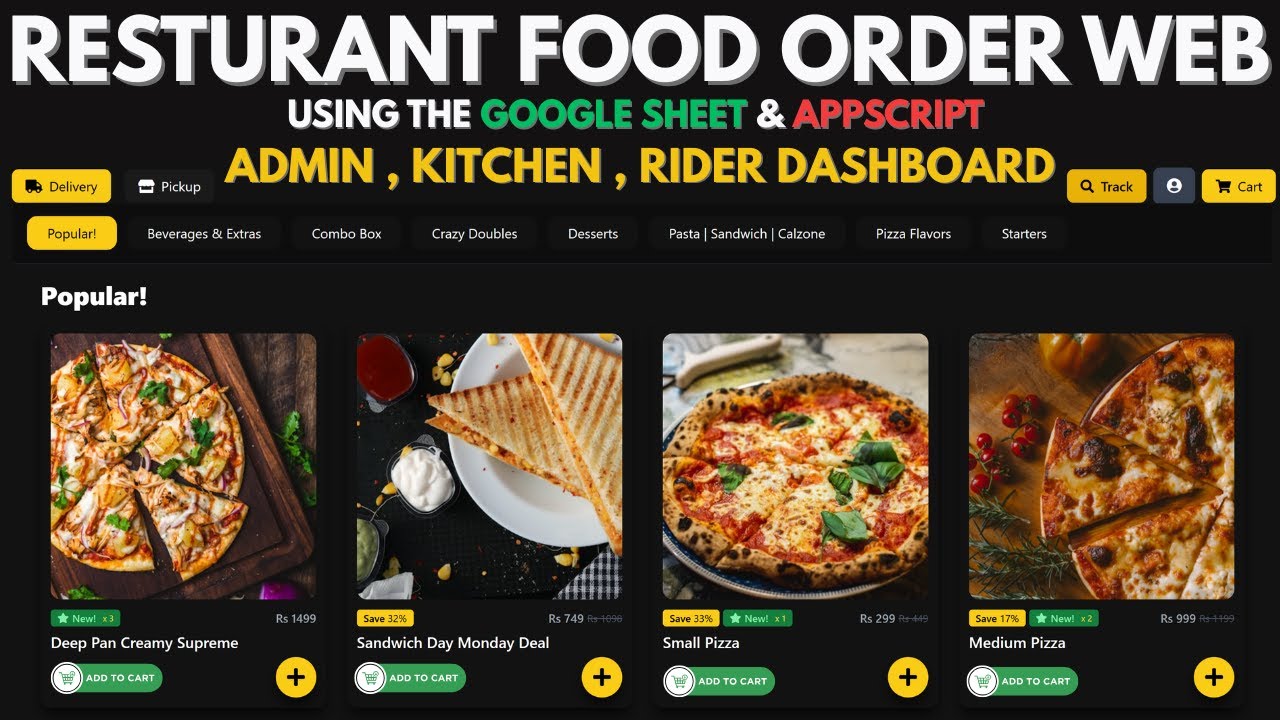Build Complete Food Ordering System with Google Sheets Database & Apps Script | D44