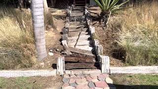 Railroad tie stairs