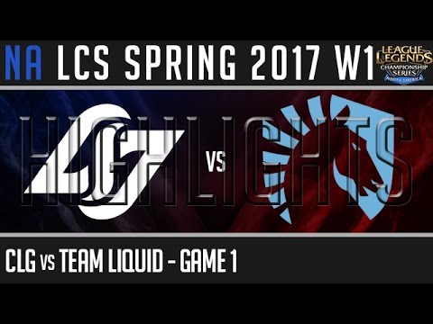 CLG vs Liquid Highlights Game 1, NA LCS Spring 2017 Week 1 Day 2, CLG vs TL G1