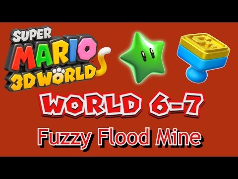 Super Mario 3D World - World 6-7: Fuzzy Flood Mine (all collectables)