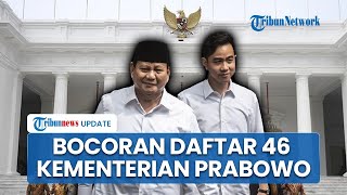 Daftar 46 Kementerian Kabinet Prabowo-Gibran Bocor, Ada yang Dipecah hingga Tambahan Kemenko Baru