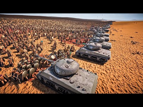 100 SHERMAN TANKS VS 2,000,000 SPARTAN WARRIORS - Ultimate Epic Battle Simulator 2 | UEBS 2