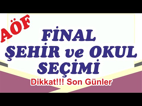 Last Days for AÖF Final City School Selection