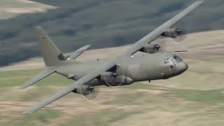preview picture of video 'Low level RAF C130J through the Mach Loop'