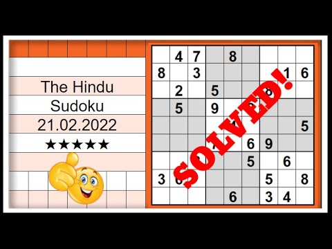 🔴🔊How to Solve The Hindu Sudoku 5 Star | Step by Step Solution | 21.02.2022| Difficulty Level  ★★★★★