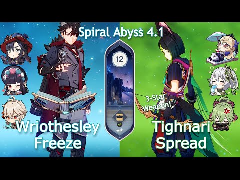 C1 Wriothesley Freeze x C0 Tighnari Spread - Spiral Abyss 4.1 | Floor 12 | Genshin Impact