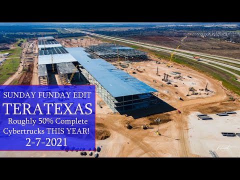 HALF WAY POINT@ Tesla Giga Texas TeraTexas Cybertruck 4680 Battery Factory Updates - SUNDAY FUNDAY