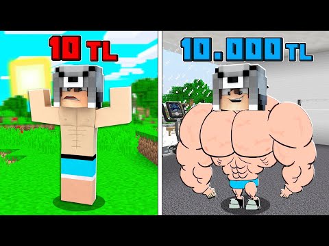 1 TL FAKİR KAS VS 10.000 TL ZENGİN KAS! 😱 - Minecraft