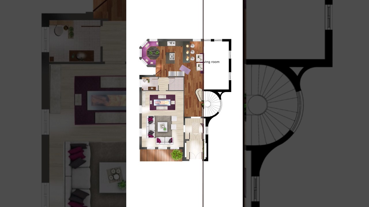 Render like a boss/2 Floors Villa-Ground floor plan@acerfreelancer #shorts