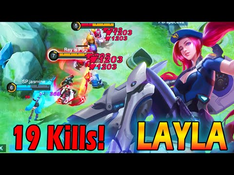 19 KILLS!! LAYLA NEW BUILD SOLO GAMEPLAY MLBB
