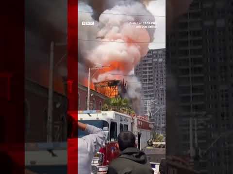 Video | Chile's first Catholic church destroyed in fire. #Catholic #Church #Chile #BBCNews