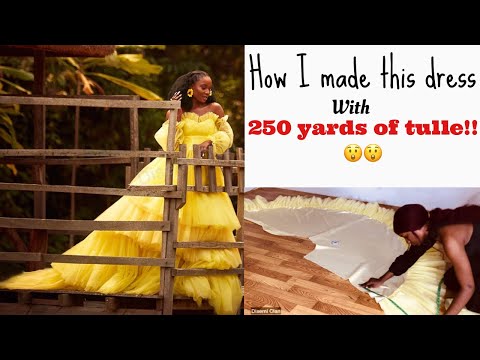 Sew with me the biggest tulle dress that everyone is talking about / making a red carpet dress