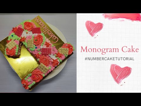 Monogram Cake Tutorial || Step By Step Tutorial || One Number Cake #monogramcake #numbercake #number