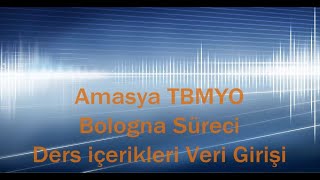 Bologna Süreci Ders İçerikleri Veri Girişi