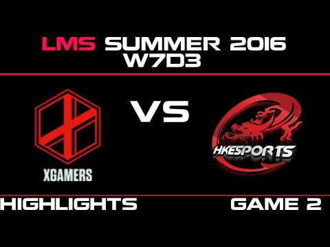 XG vs HKE Game 2 Highlights LMS Summer 2016 W7D3 xGamers vs Hong Kong Esports   HKE vs XG    LMS LOL