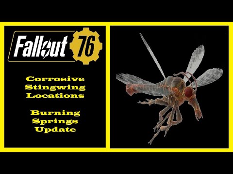Fallout 76 - Best Corrosive Stingwing Locations - Burning Springs DLC
