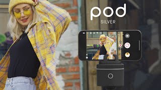 PIVO POD银自动跟踪智能手机，带枢轴三脚架