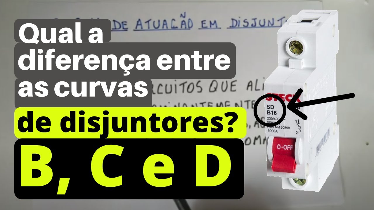 Qual a diferença entre as CURVAS B, C e D nos disjuntores?