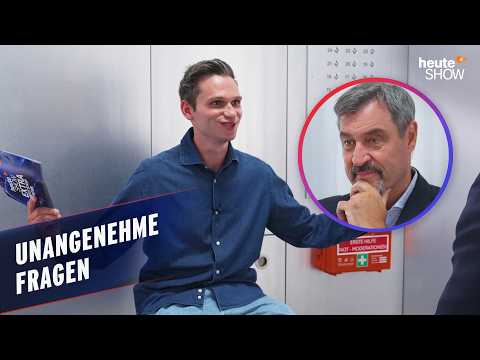 Fabian Köster sperrt Markus Söder im Aufzug ein – und grillt ihn | heute-show: Next Stop Köster